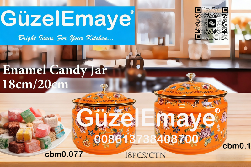 Home Luxury Enamel Candy Jar Multi-Functional Container Enamel Can Enamel Sugar Pot  الجرة المنكورة بالزينة، مليئة بالحلويات العربية ا