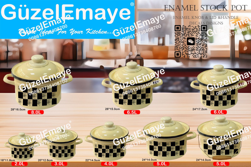 New Style Enamelware18/20/22/24/24/26/28cm Enamel Casserole Pot Stock Pot Russia Enamel Pot 2.0L,3.0L,4.0L,5.0L,6.0L,6.5L,8.0L