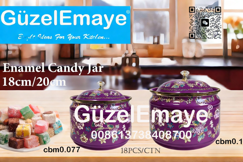 Home Luxury Enamel Candy Jar Multi-Functional Container Enamel Can Enamel Sugar Pot  الجرة المنكورة بالزينة، مليئة بالحلويات العربية ا