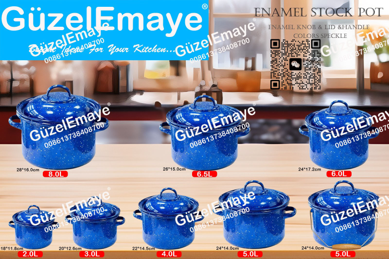 New Style Enamelware18/20/22/24/24/26/28cm Enamel Casserole Pot Stock Pot Russia Enamel Pot 2.0L,3.0L,4.0L,5.0L,6.0L,6.5L,8.0L