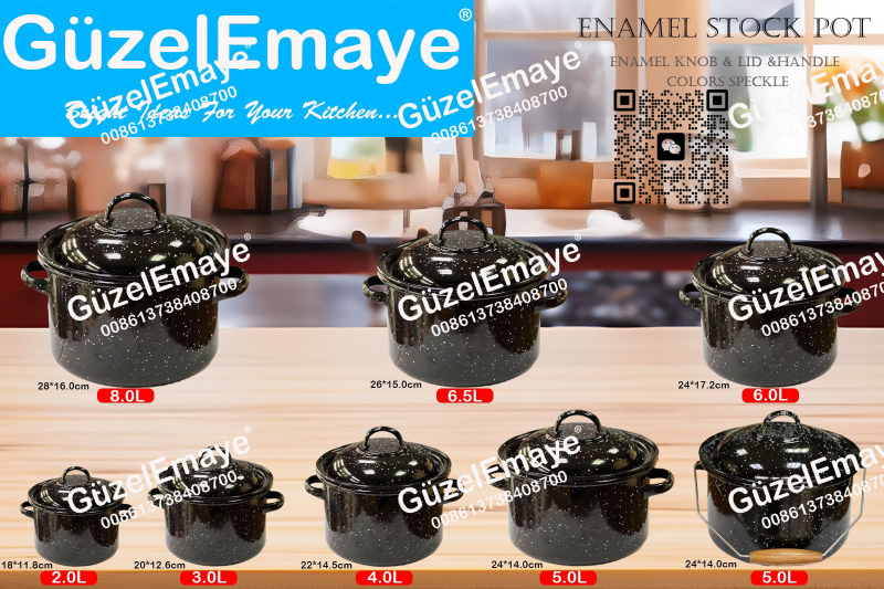New Style Enamelware18/20/22/24/24/26/28cm Enamel Casserole Pot Stock Pot Russia Enamel Pot 2.0L,3.0L,4.0L,5.0L,6.0L,6.5L,8.0L