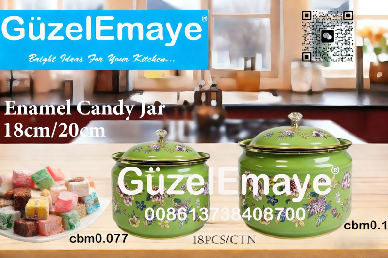 Home Luxury Enamel Candy Jar Multi-Functional Container Enamel Can Enamel Sugar Pot  الجرة المنكورة بالزينة، مليئة بالحلويات العربية ا