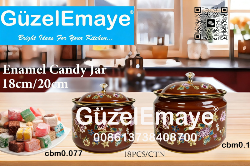 Home Luxury Enamel Candy Jar Multi-Functional Container Enamel Can Enamel Sugar Pot  الجرة المنكورة بالزينة، مليئة بالحلويات العربية ا