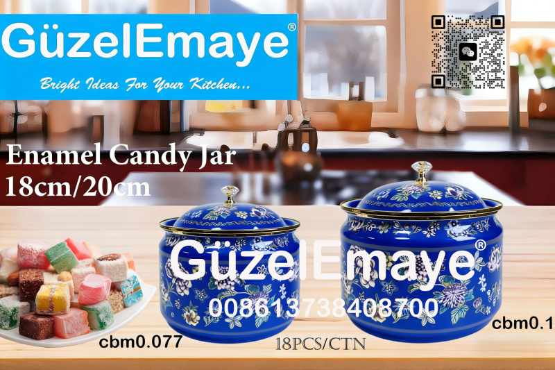 Home Luxury Enamel Candy Jar Multi-Functional Container Enamel Can Enamel Sugar Pot  الجرة المنكورة بالزينة، مليئة بالحلويات العربية ا