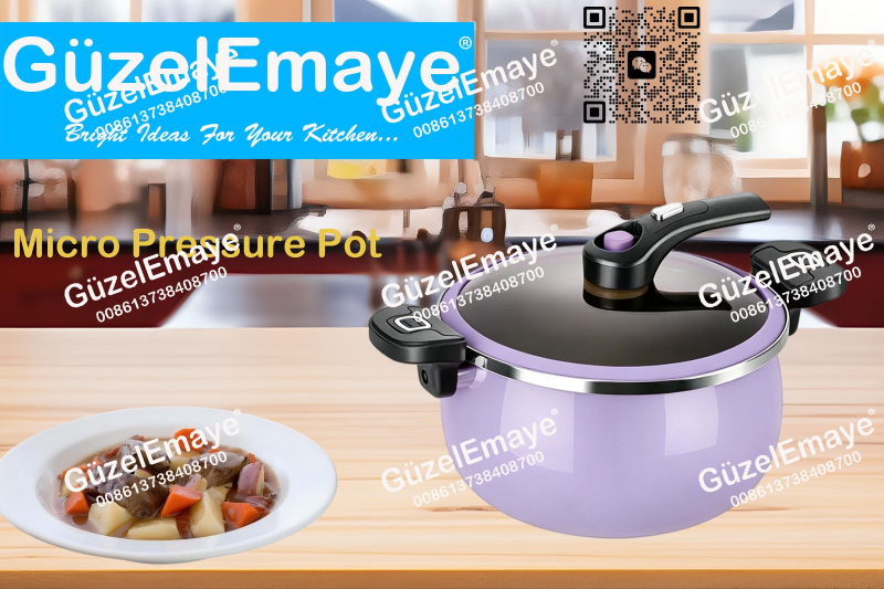 GüzelEmaye Household High Grade Enamel Micro Pressure Cooking Pot Multiple Colors For Wholesale
