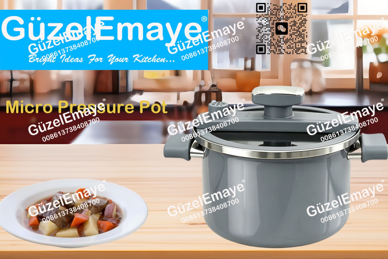 GüzelEmaye Household High Grade Straight Shape 27cm/6.2L Enamel Micro Pressure Cooking Pot Multiple Colors For Wholesale