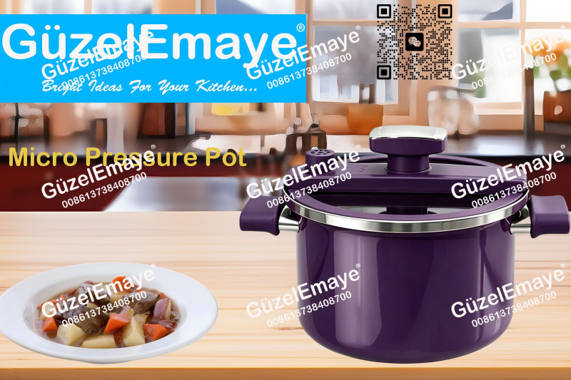 GüzelEmaye Household High Grade Straight Shape 27cm/6.2L Enamel Micro Pressure Cooking Pot Multiple Colors For Wholesale