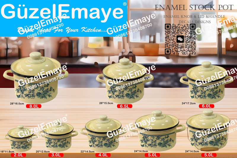New Style Enamelware18/20/22/24/24/26/28cm Enamel Casserole Pot Stock Pot Russia Enamel Pot 2.0L,3.0L,4.0L,5.0L,6.0L,6.5L,8.0L