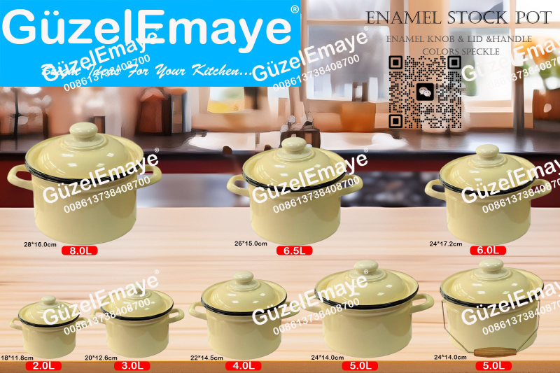 New Style Enamelware18/20/22/24/24/26/28cm Enamel Casserole Pot Stock Pot Russia Enamel Pot 2.0L,3.0L,4.0L,5.0L,6.0L,6.5L,8.0L