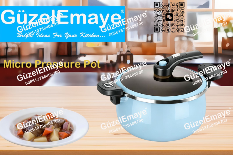GüzelEmaye Household High Grade Enamel Micro Pressure Cooking Pot Multiple Colors For Wholesale