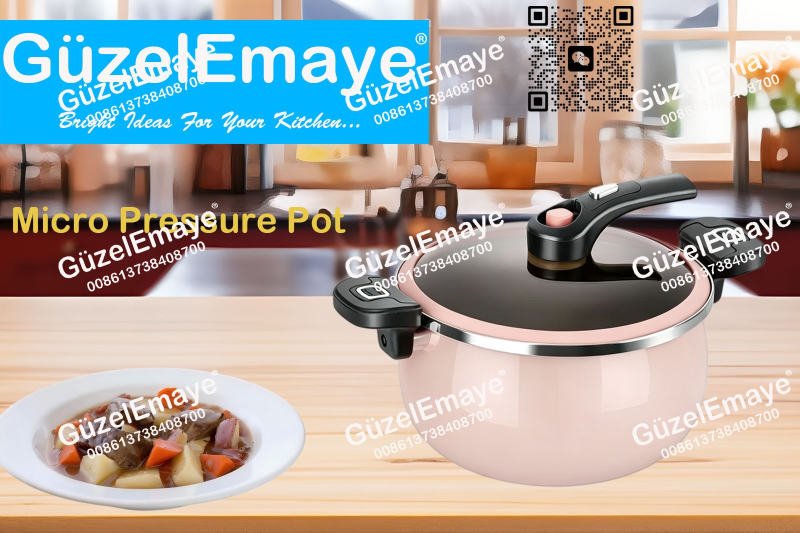 GüzelEmaye Household High Grade Enamel Micro Pressure Cooking Pot Multiple Colors For Wholesale